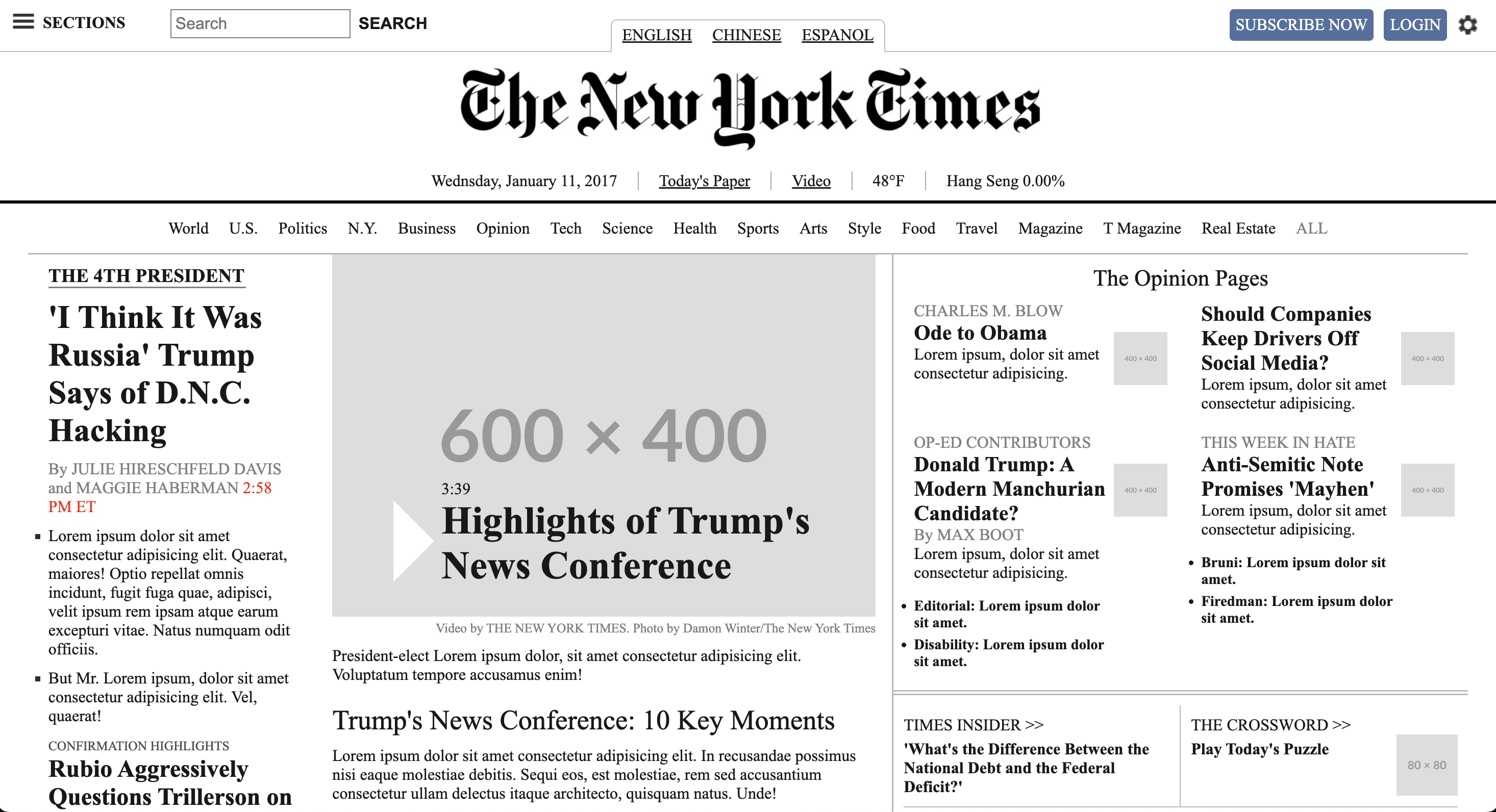 screenshot of techcrunch replica